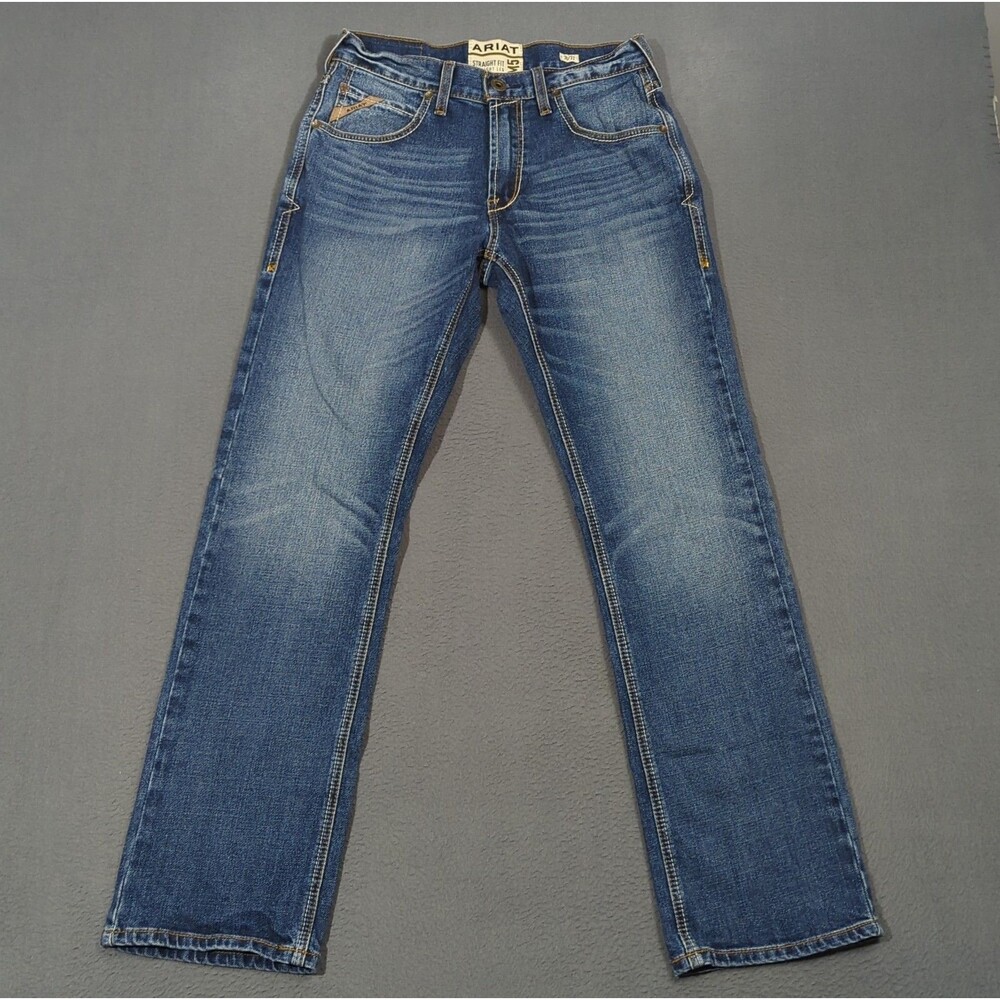 Ariat Jeans Men's 30x32 Blue M5 Straight Stretch Madera Stackable Straight Leg